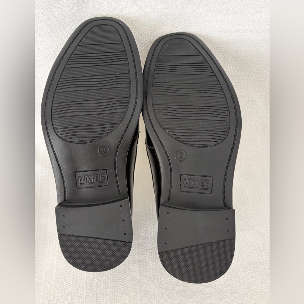 Mix No.6 Boys Black Horsebit Loafers Dress Shoes Size 2W Wide Excellent(B137) - Picture 9 of 9